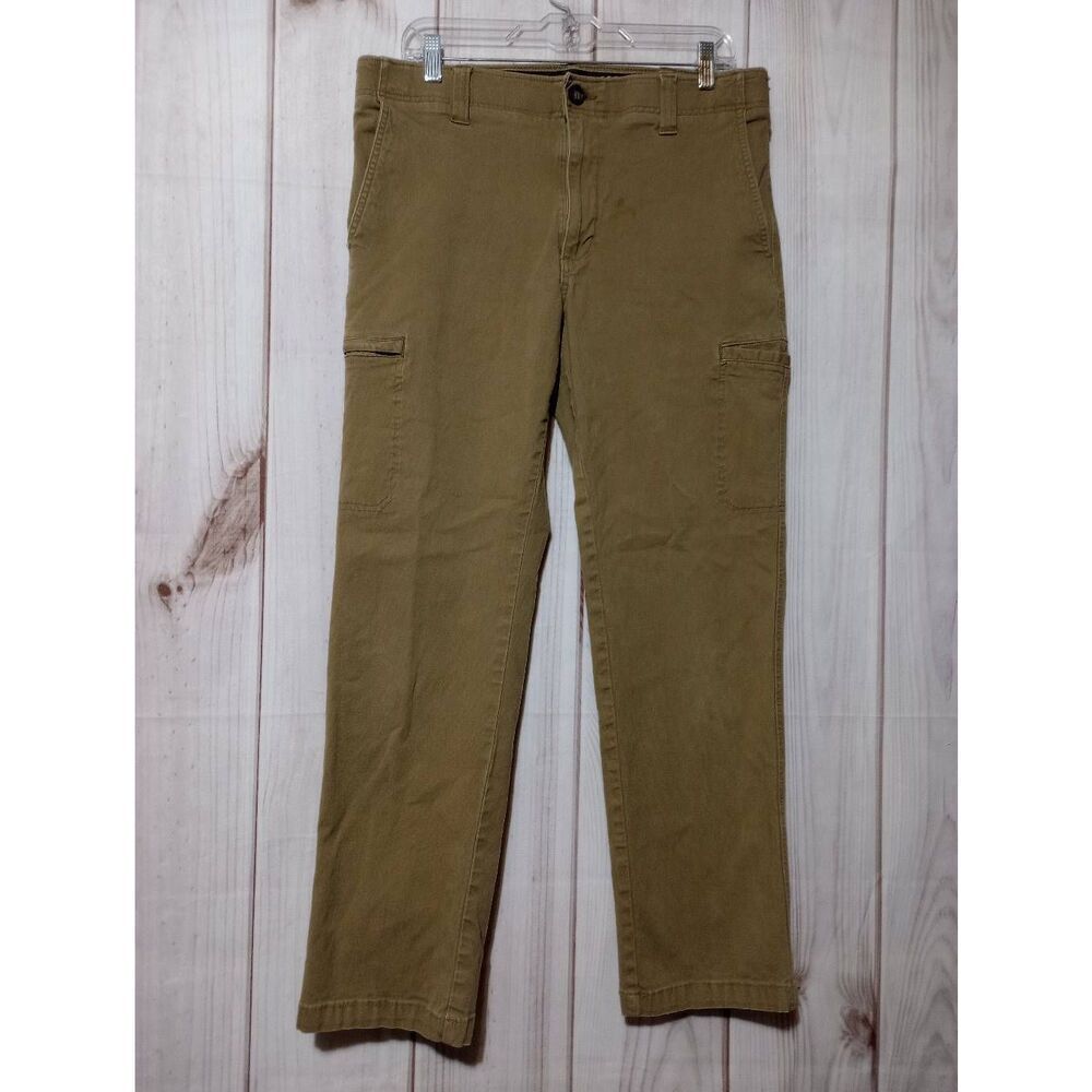 Lee Pants Men's 34 Tan Khakis Cargo Pocket Straight Leg Comfort Waist